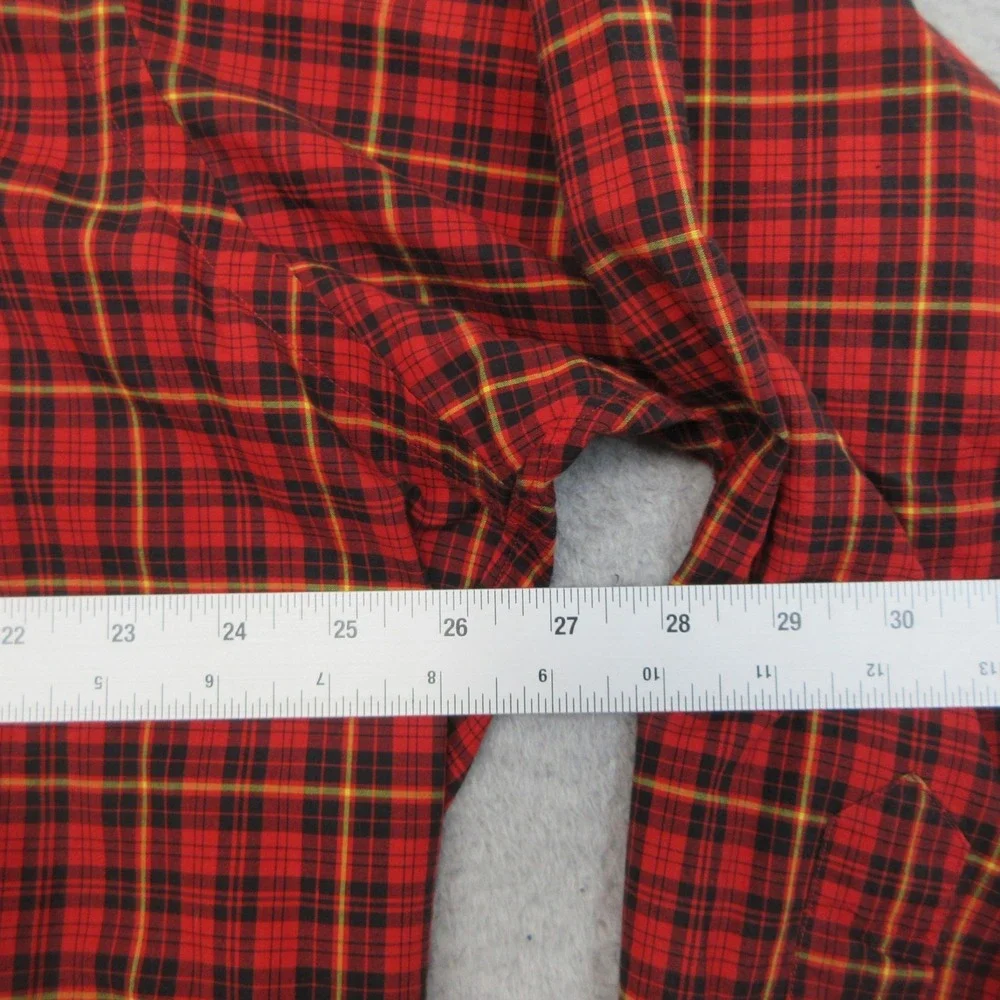 Polo Ralph Lauren Lowell Sport Shirt Men L Red Tartan Plaid Cotton Prep Classic